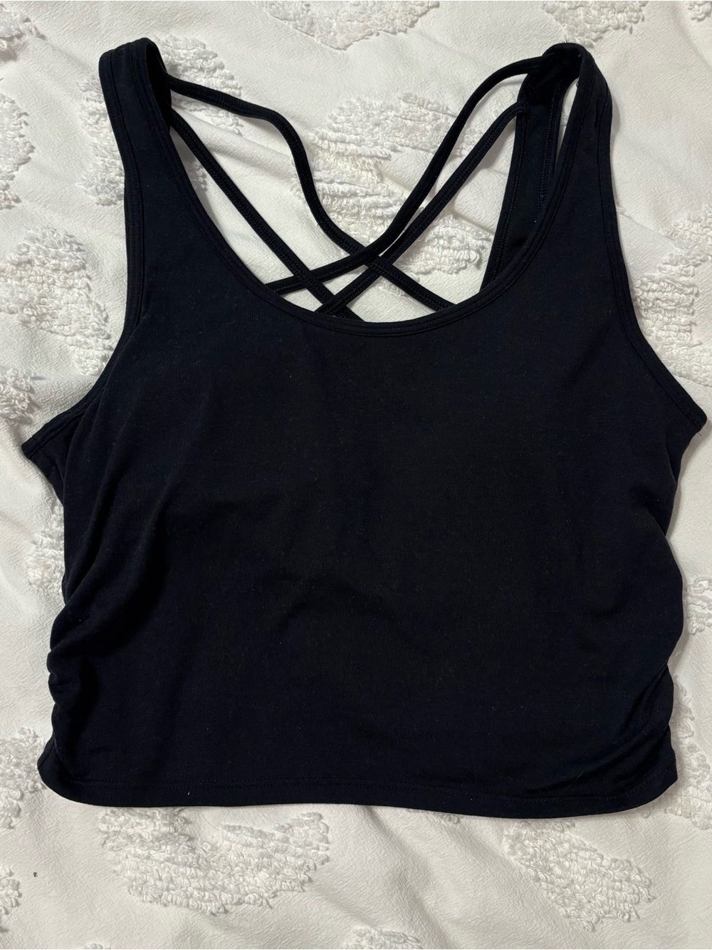 Gilly Hicks Black Crop Tank with Strappy Back